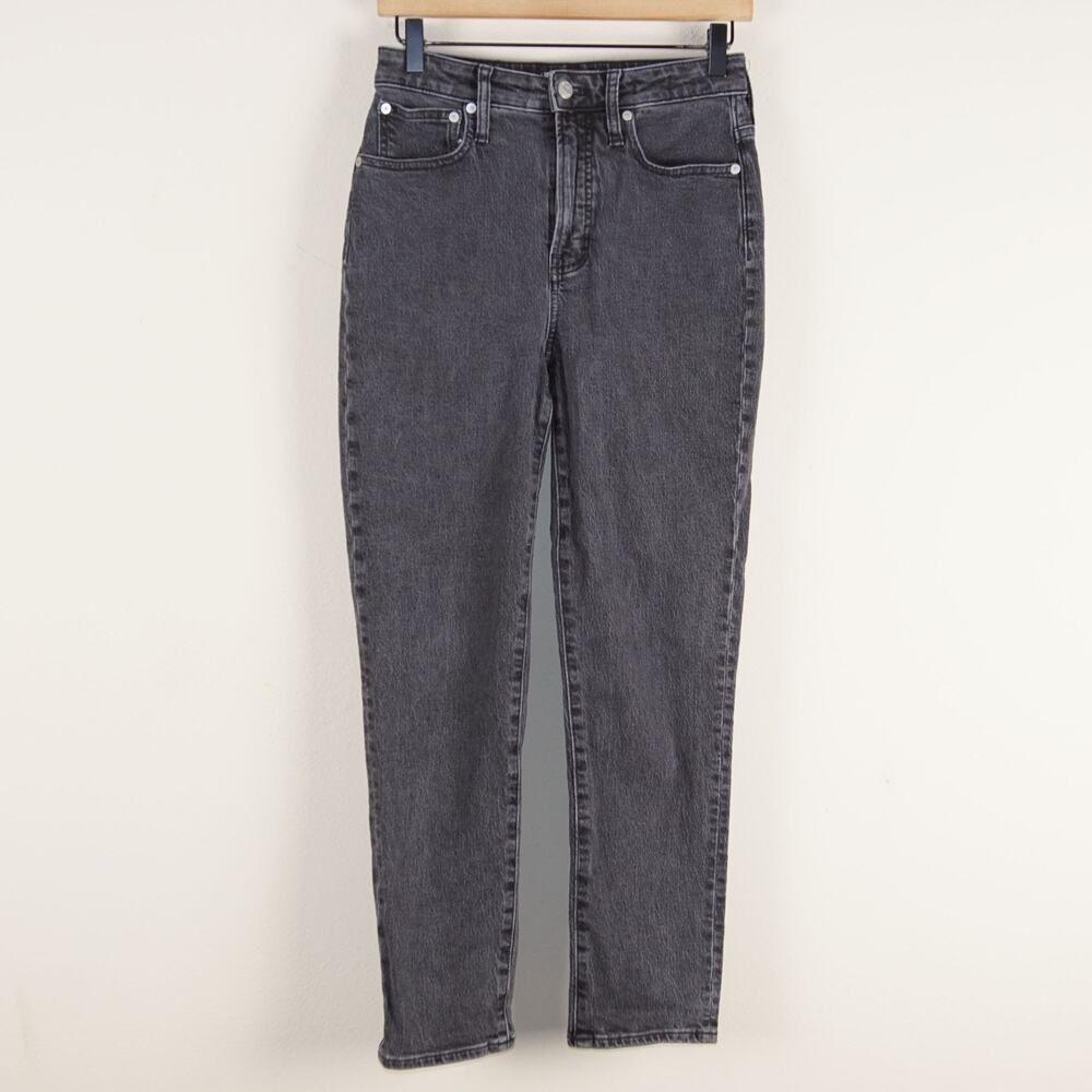 Madewell Curvy Perfect Vintage Black Lunar Wash Straight Leg Jeans Womens Sz 25